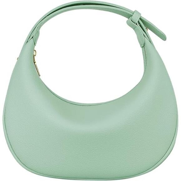 Trendy Crescent Shoulder Bag | Soft PU Leather Crossbody | Elegant - Picture 3 of 3